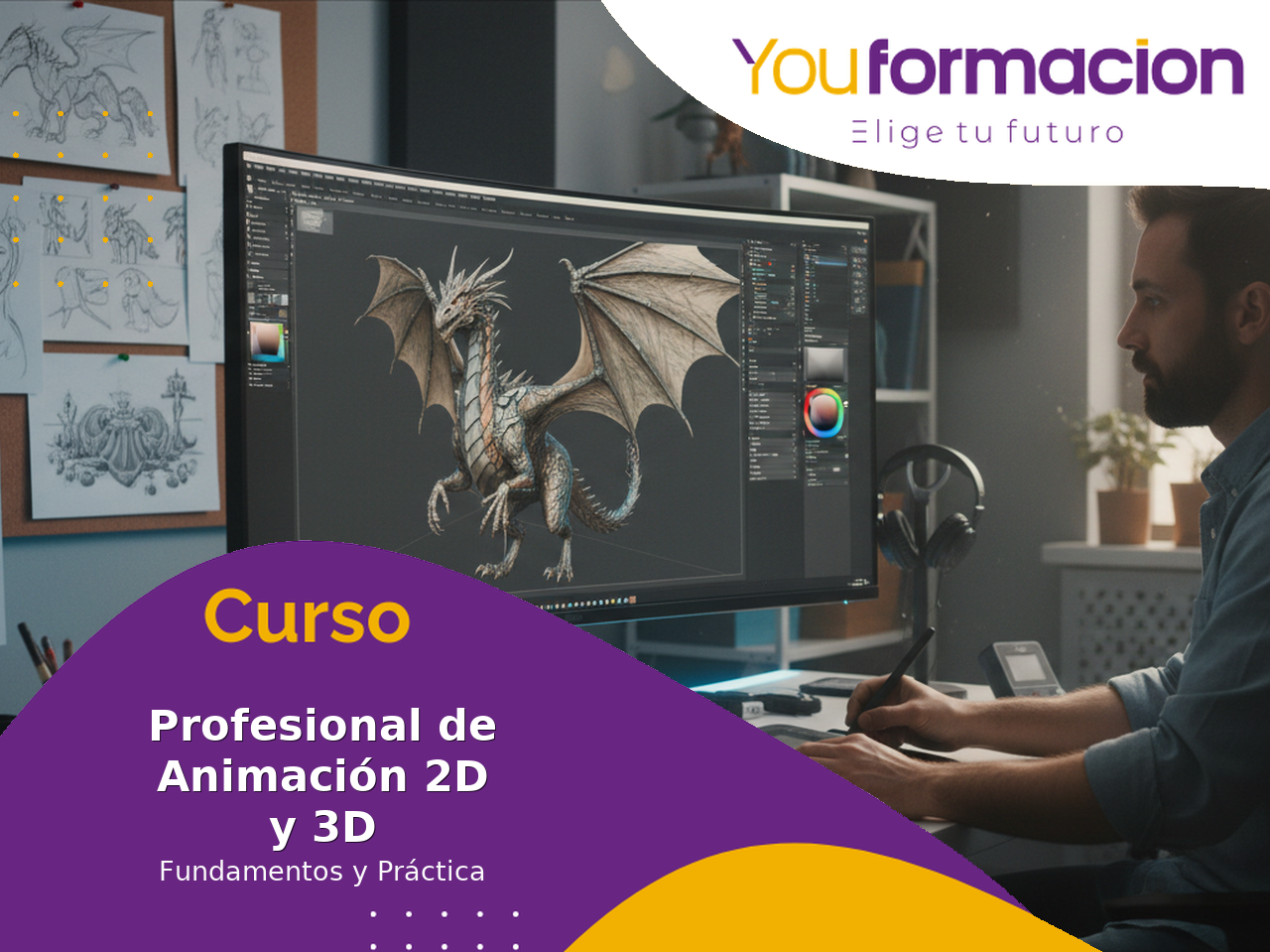 Curso Profesional de Animación 2D y 3D: Fundamentos y Práctica